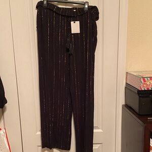Gibson Latimer Black and Gold Striped pant